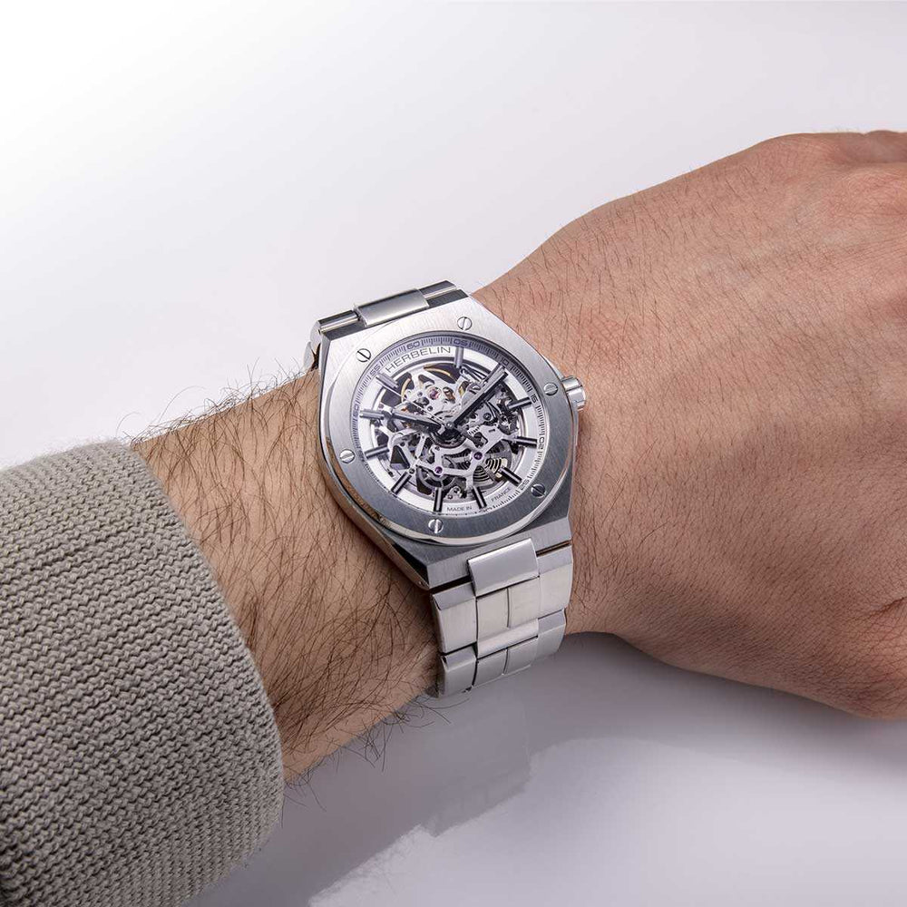 
                  
                    HERBELIN CAP CAMARAT SKELETON AUTOMATIC WATCH 1845BSQ12-HERBELIN-Eldorado Jewels
                  
                