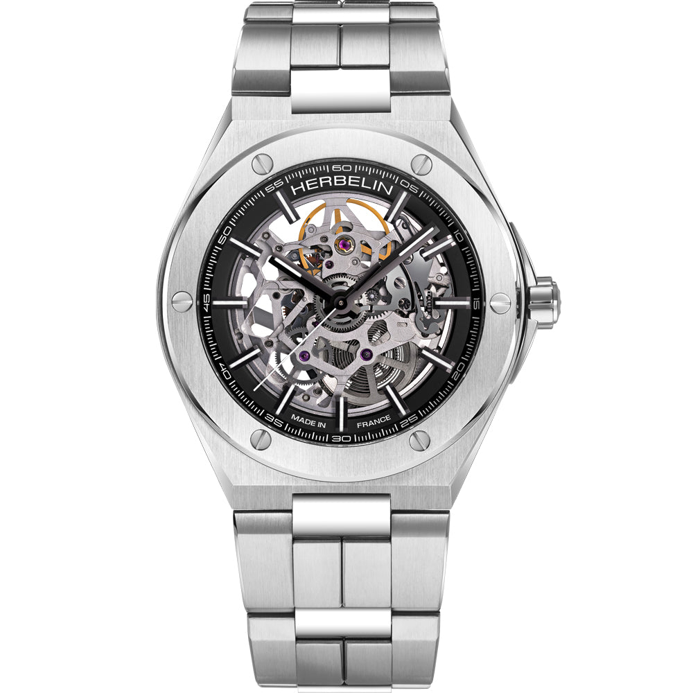 
                  
                    HERBELIN CAP CAMARAT SKELETON AUTOMATIC WATCH 1845BSQ14-HERBELIN-Eldorado Jewels
                  
                