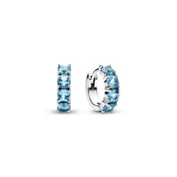 Pandora Orecchini Cerchi Cristalli Azzurri 293851C01