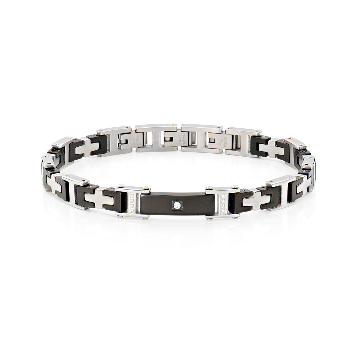 Amen Gioielli ACBR7371BNBZ Bracciale Uomo acciaio