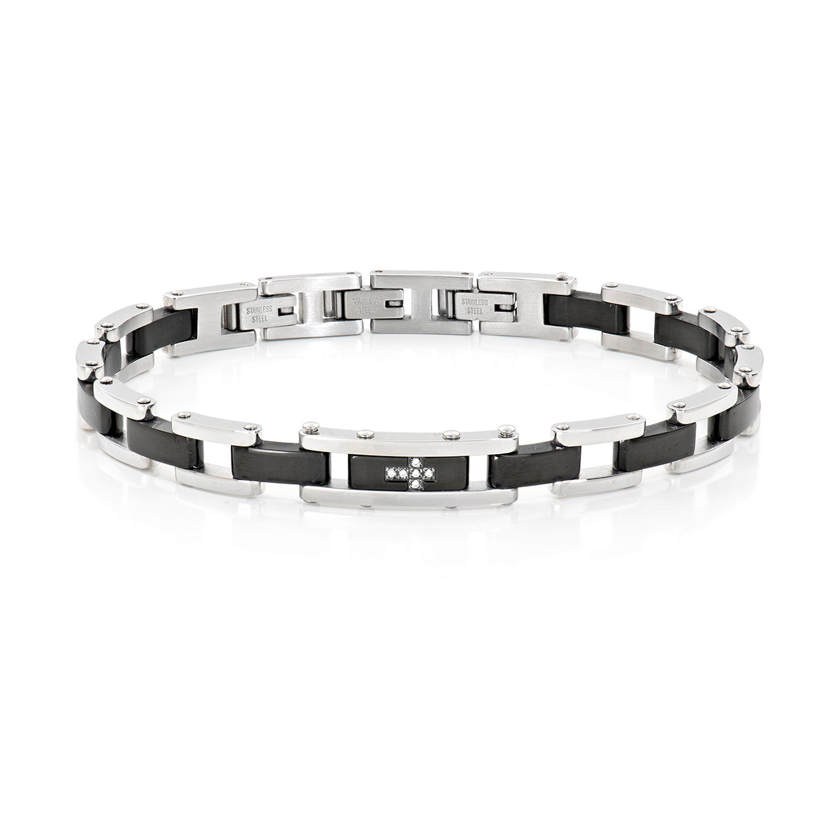 Amen Gioielli ACBR7372BNBZ Bracciale Uomo acciaio