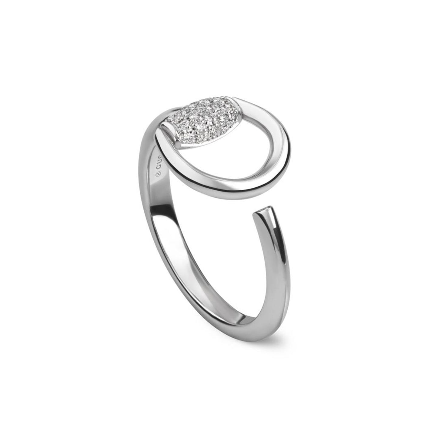 Anello Gucci Icon con Diamanti in Oro Bianco 18kt YBC832324001