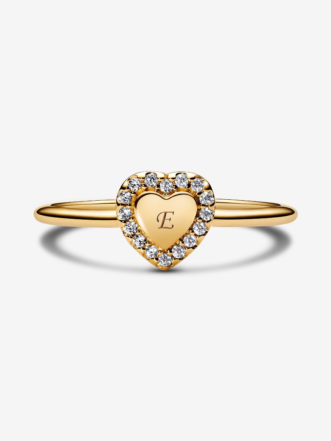 Pandora Heart and Pavé Ring to Engrave 163801C01