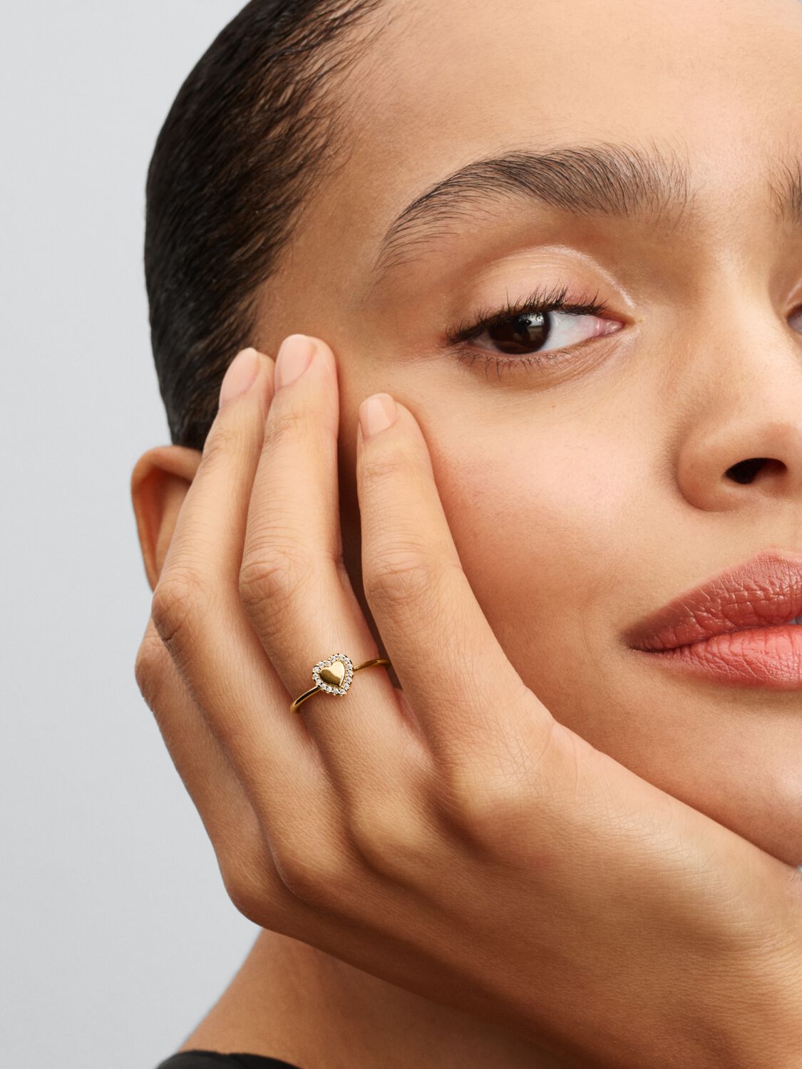 Pandora Heart and Pavé Ring to Engrave 163801C01