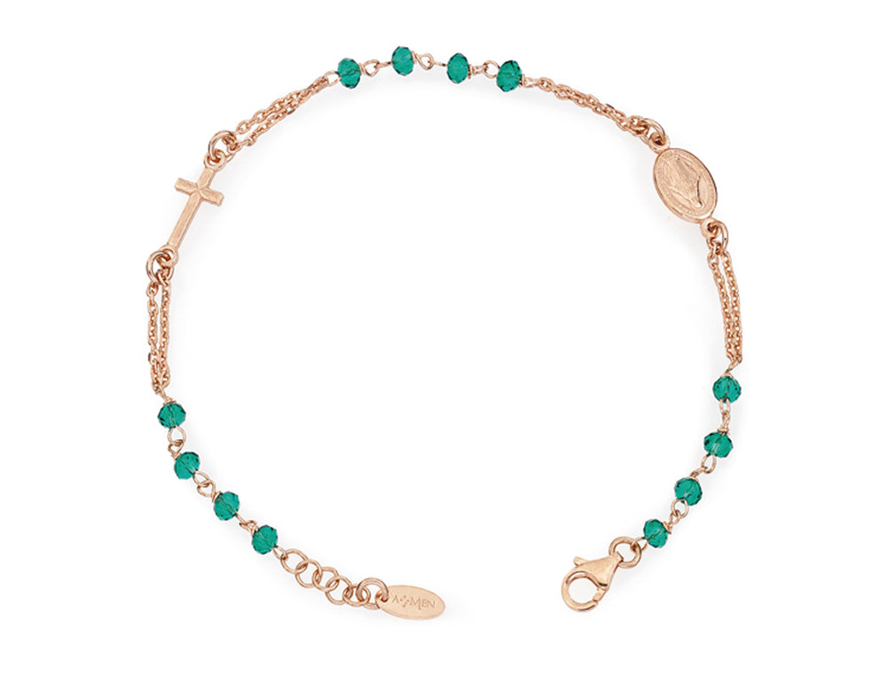 Amen Unisex Rosary Bracelet with Crystal Rosaries BRORV3