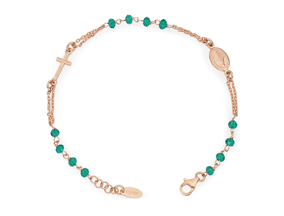 Amen Unisex Rosary Bracelet with Crystal Rosaries BRORV3