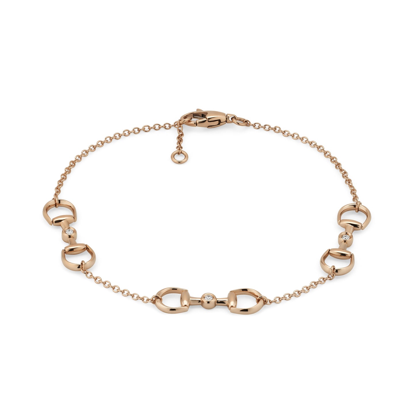Bracciale Gucci Horsebit YBA837594001 oro rosa e diamanti