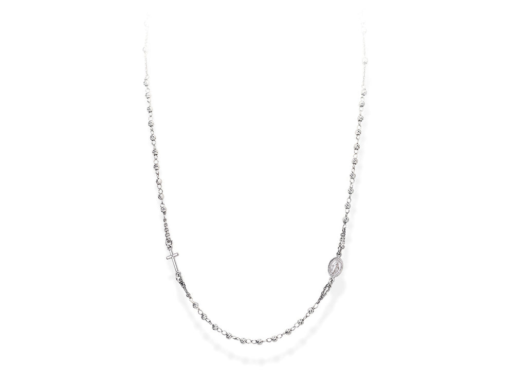 Amen Unisex Rosary Necklace in Silver CROBD3