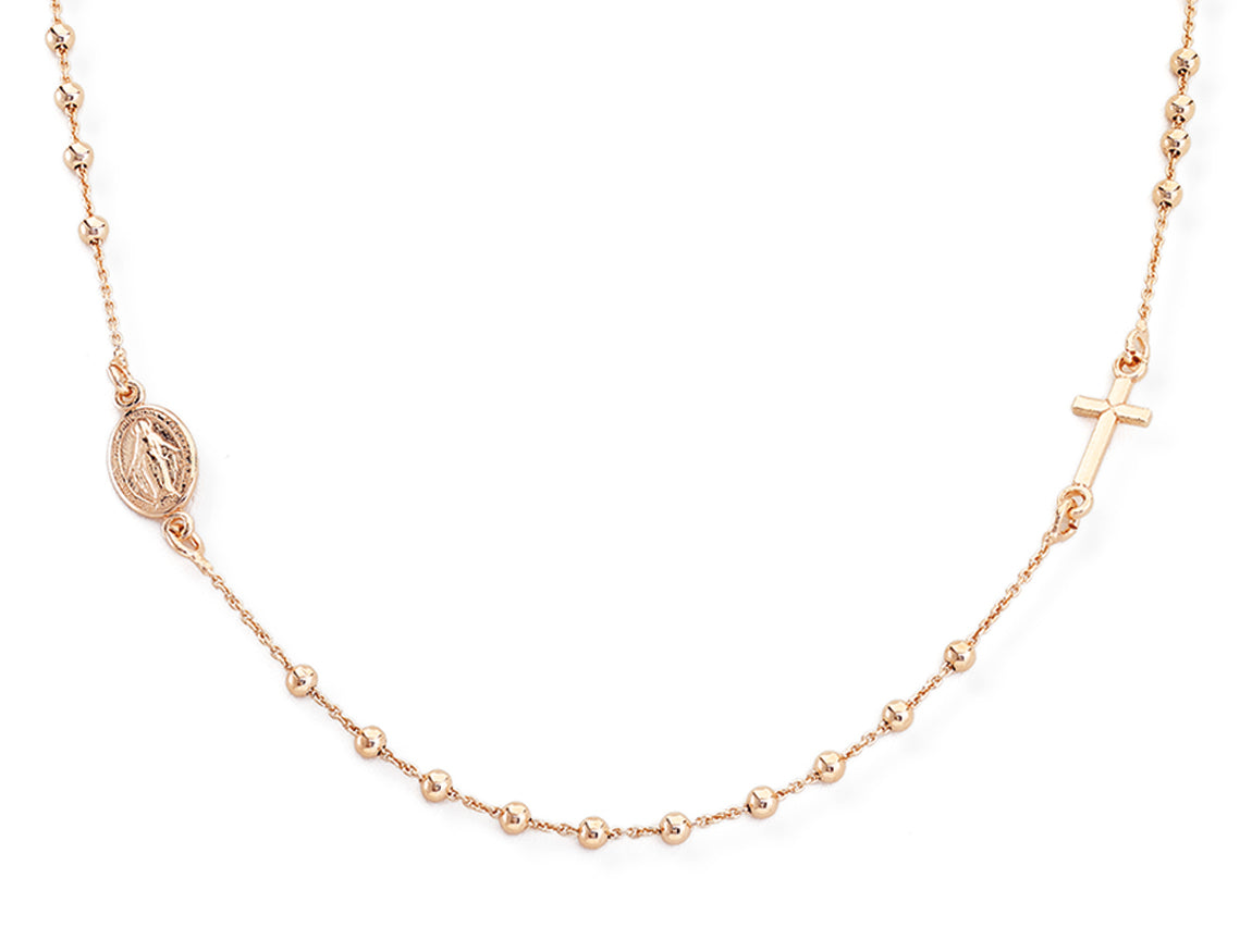 Amen Unisex Rosary Necklace in Silver CROR25