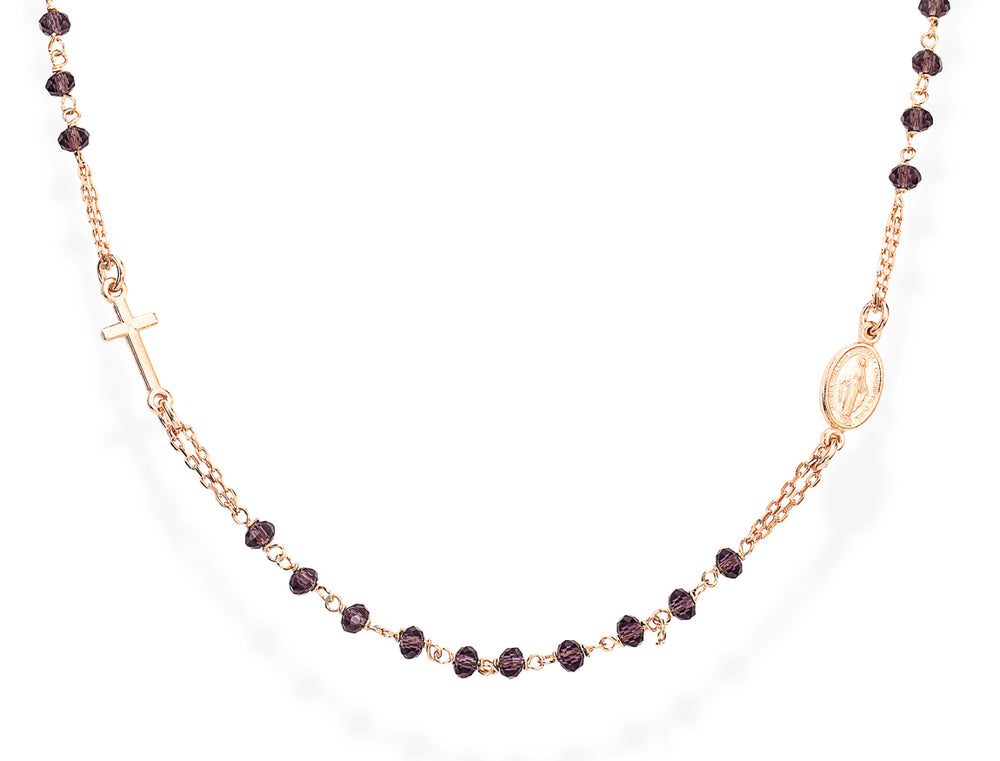 Amen Unisex Rosary Necklace with Crystals CRORL3
