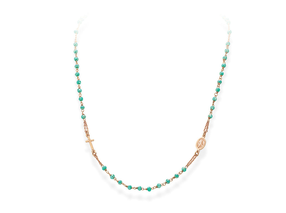 Amen Unisex Rosary Necklace with CRORM3 Crystals