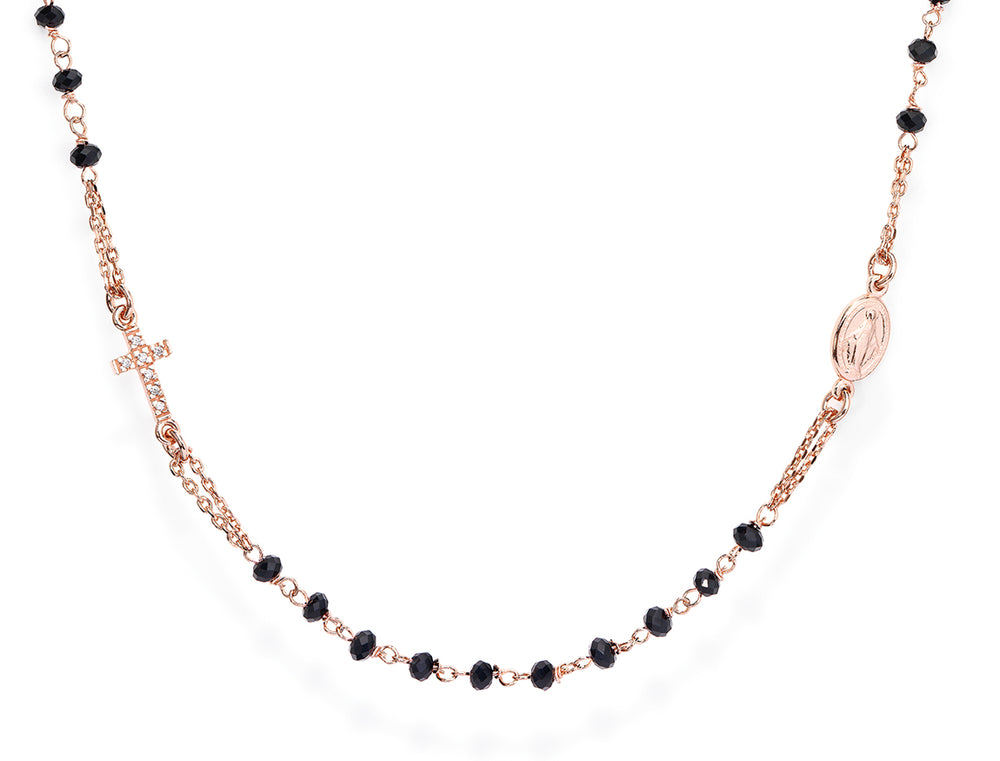 Amen Unisex Rosary Necklace with CRORNZ3 Crystals