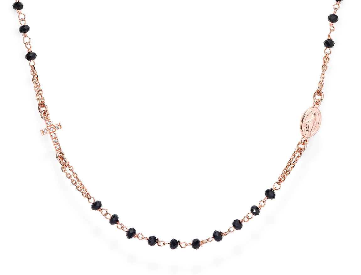 Amen Unisex Rosary Necklace with CRORNZ3 Crystals