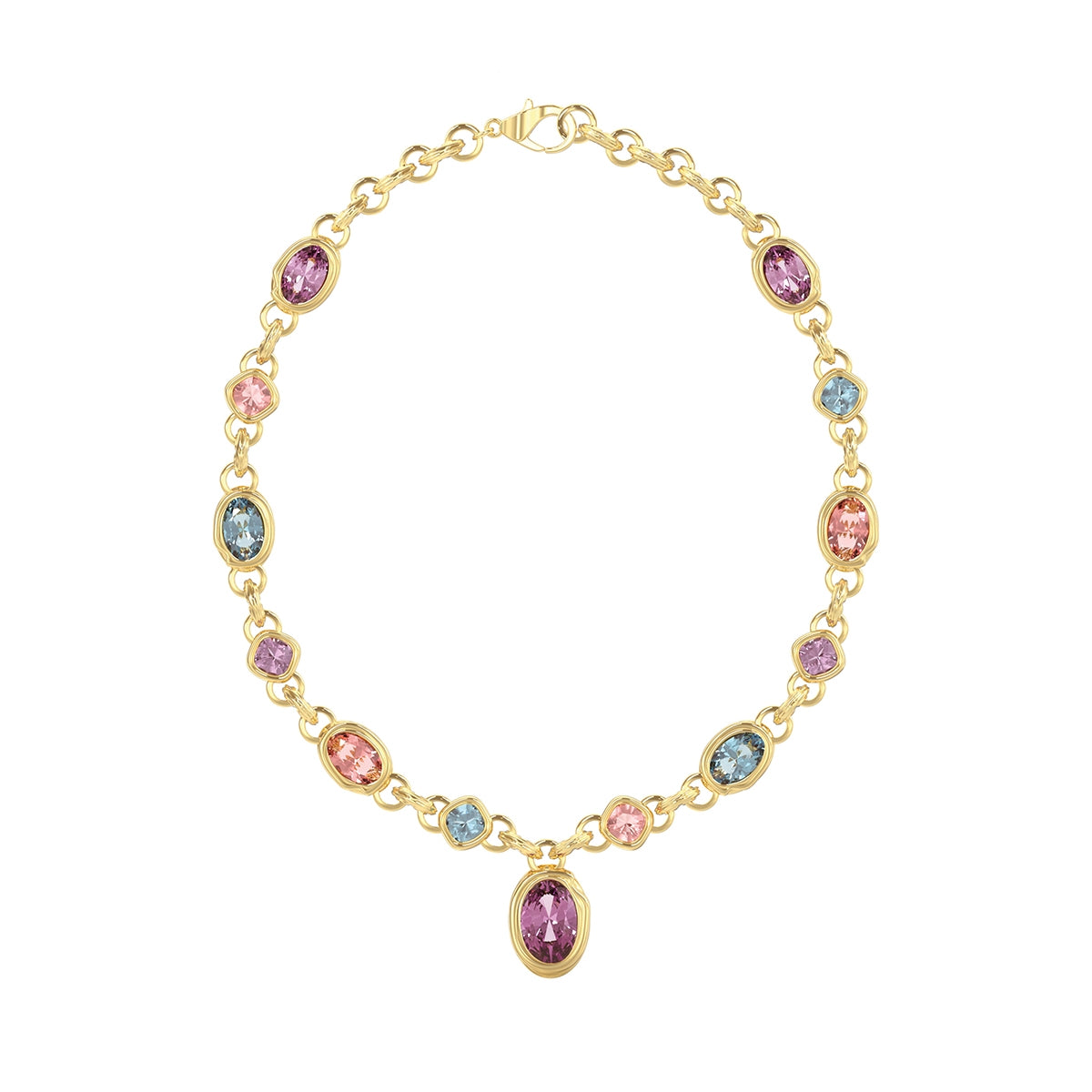 Collana Pendente Cerchio Logo Cristalli Guess Oro Giallo JUBN05310JWYGMCT-U