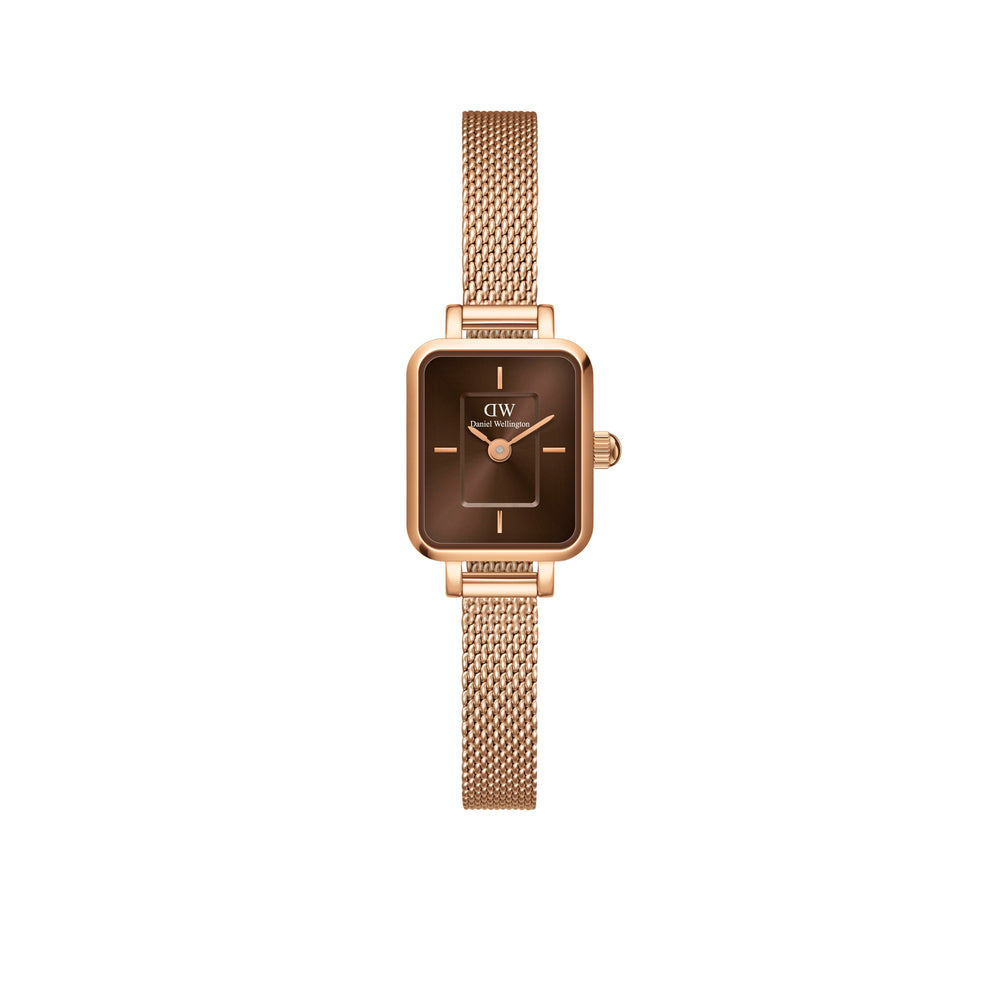 Daniel Wellington Quadro Mini Melrose Rose Gold Amber Watch