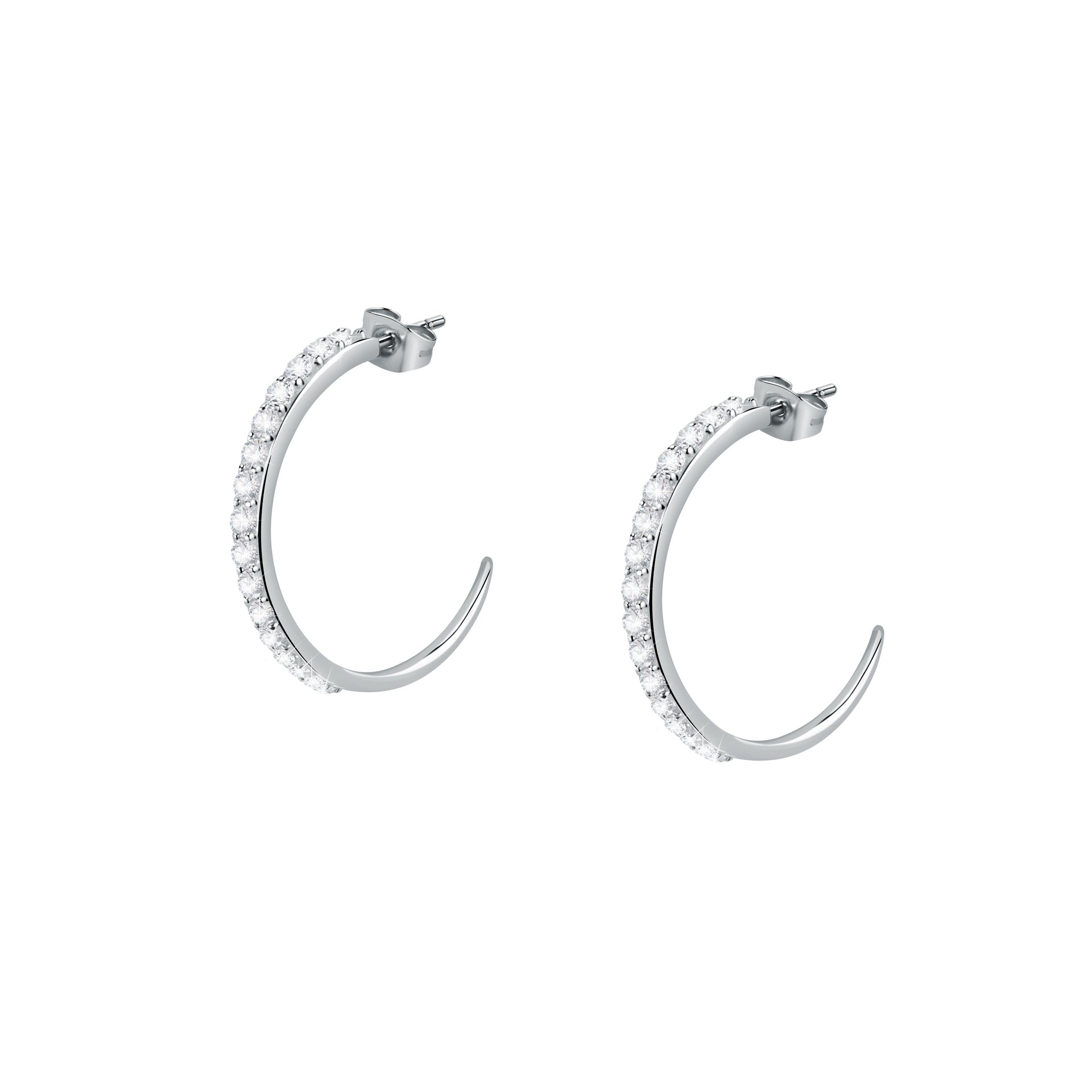 Morellato Poetica Orecchini Donna In Acciaio E Cristalli: Modello SAUZ33, Lunghi 32 Mm, Chiusura A Farfallina, Confezione Regalo
