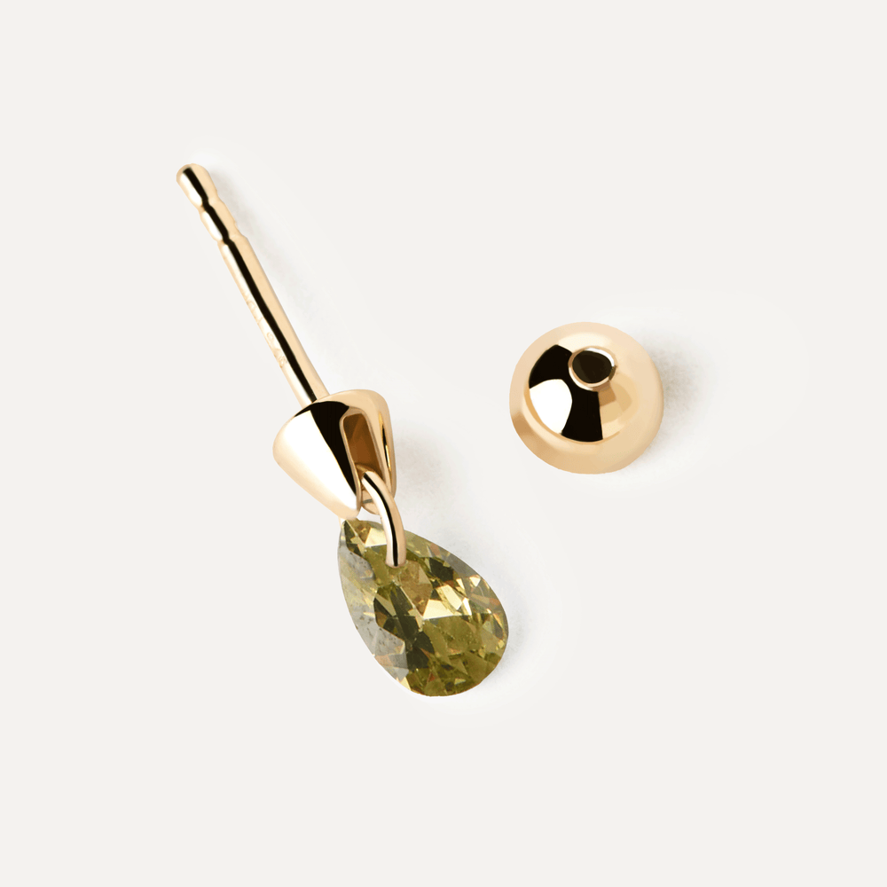 PDPAOLA Lily Green Single Hoop Earring