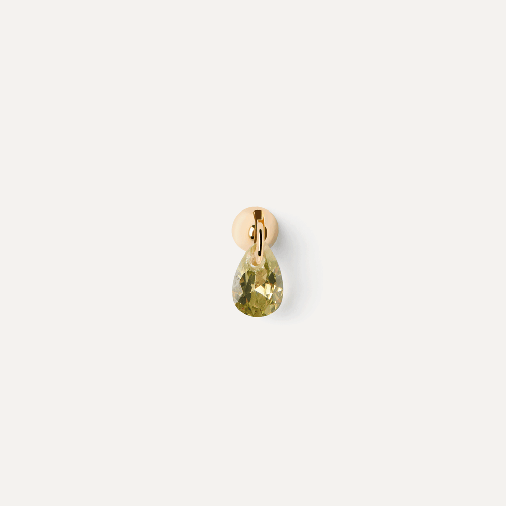 PDPAOLA Lily Green Single Hoop Earring