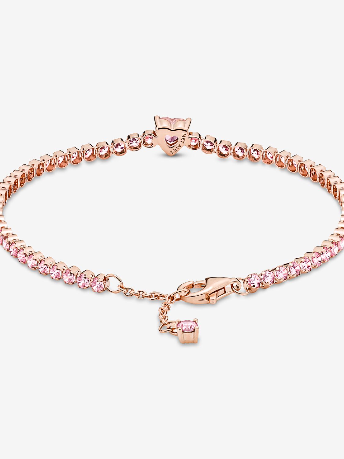 Pandora Pink Tennis Bracelet with Embossed Heart 580041C01