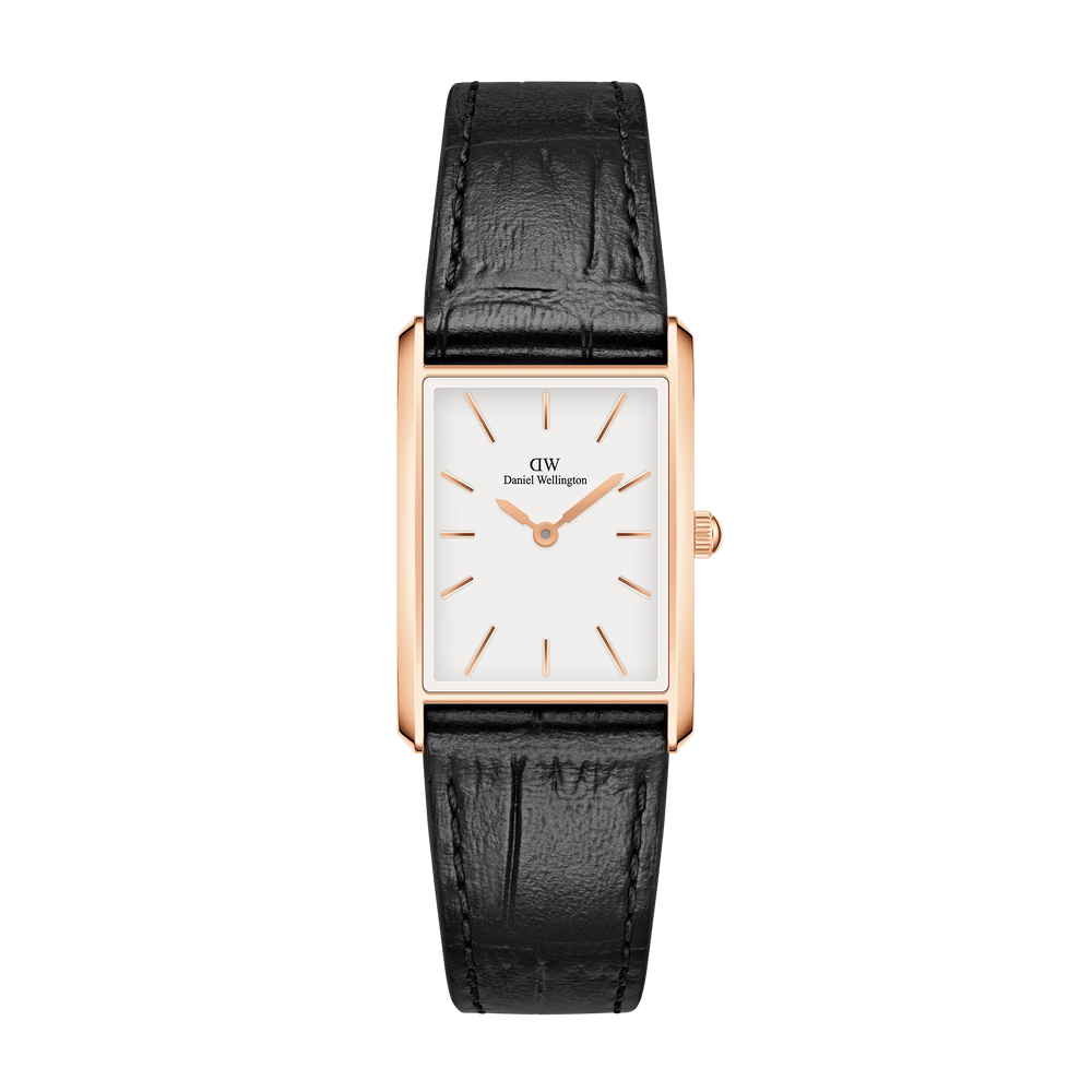 Daniel Wellington Bound Black Crocodile Rose Gold Watch DW00100698-DANIEL WELLINGTON-Eldorado Jewels